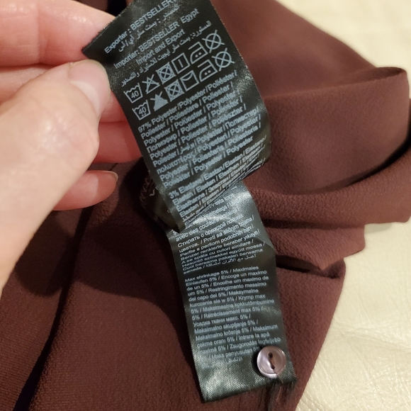 Vero moda lg long flowy tunic 3/4 sleeve oversized blouse burgundy - Picture 15 of 15